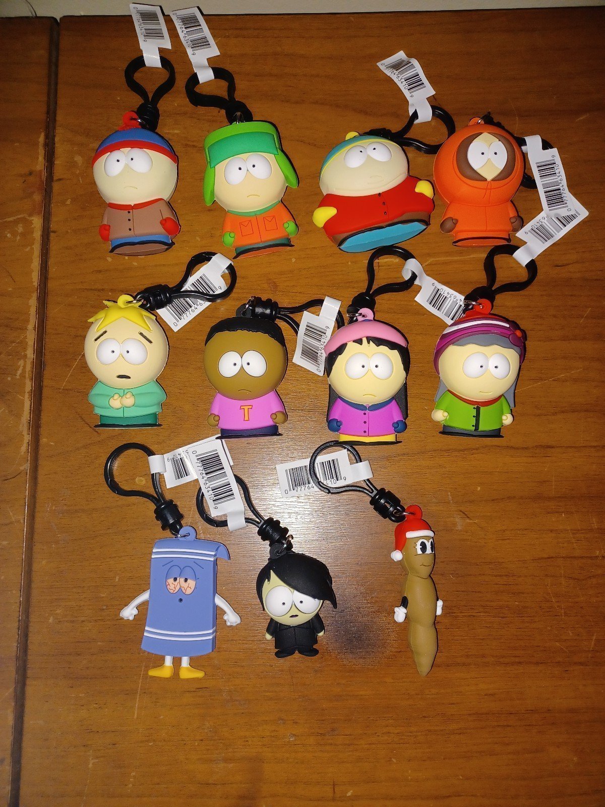South Park Figure Bag Clip Complete set of 11 Cartman Mr Hankey Butters Kyle etc