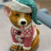 Blue Sky Clayworks PINK Sweater Ceramic Christmas Corgi Dog Figurine New