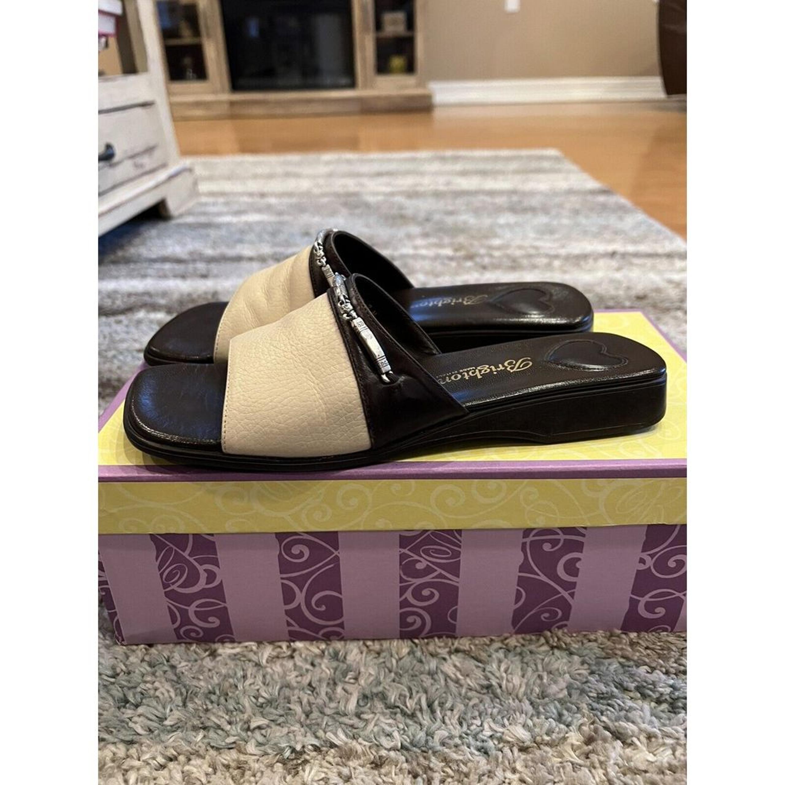Brighton Bahama Shoes Women's Size 6.5 Bone And Chocolate