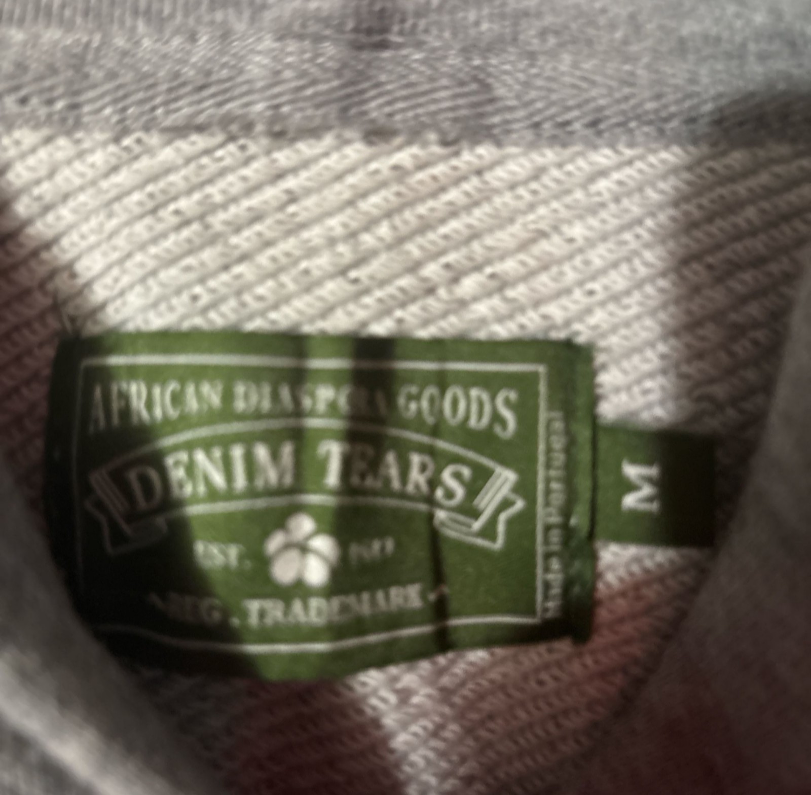 Gray denim tear  hoodie