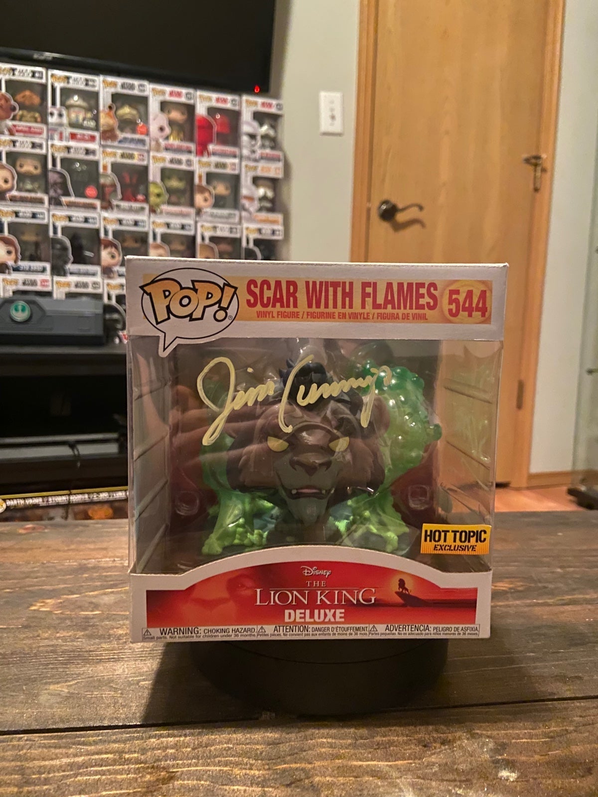 Funko pop 544 Scar with flames- signed Jim Cummings