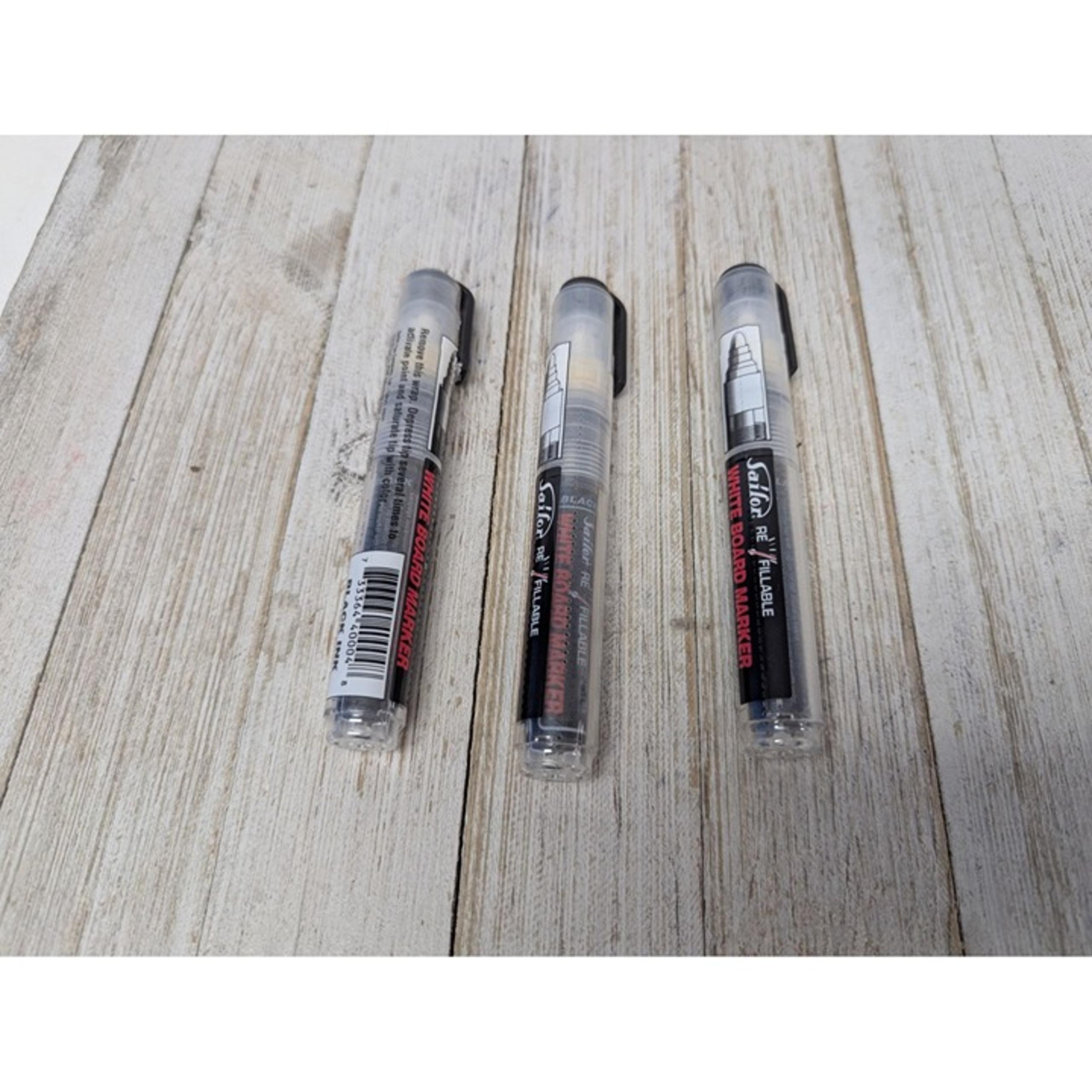 Sailor Refillable White Board Marker Set of 3 Black Markers
