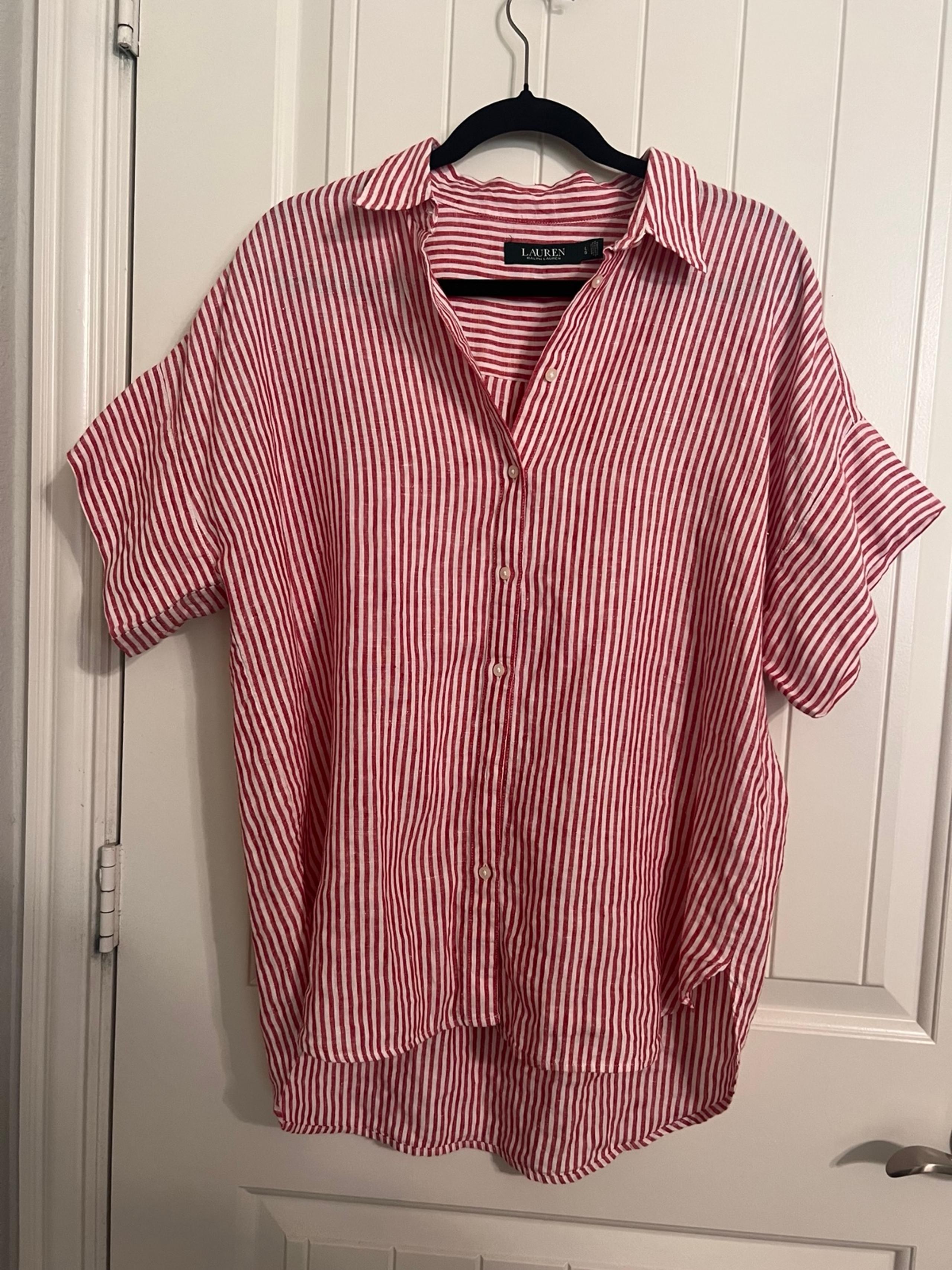 Ralph Lauren Women’s red stripe shirt large