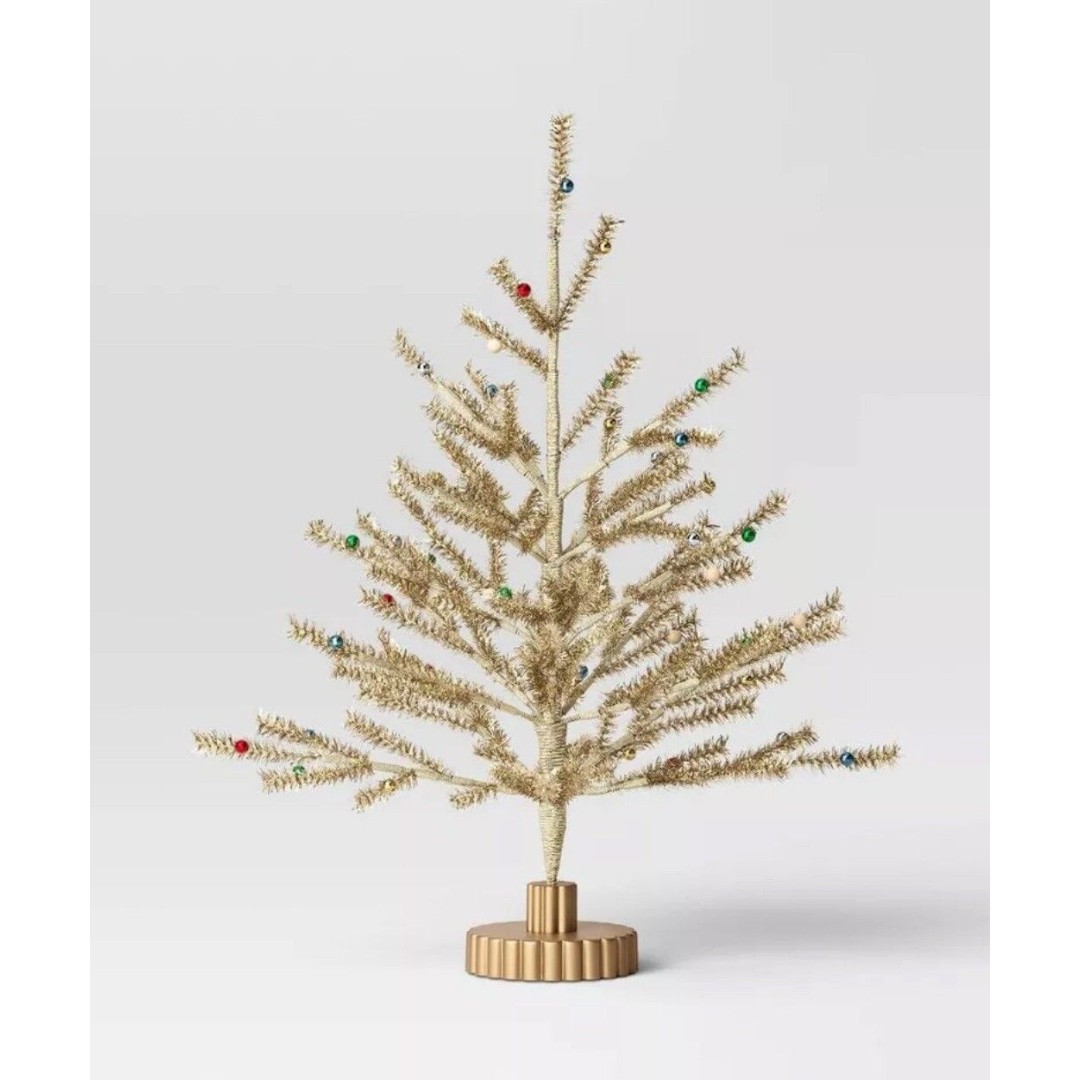 Christmas Decorated Tinsel Tree Gold - Threshold - New