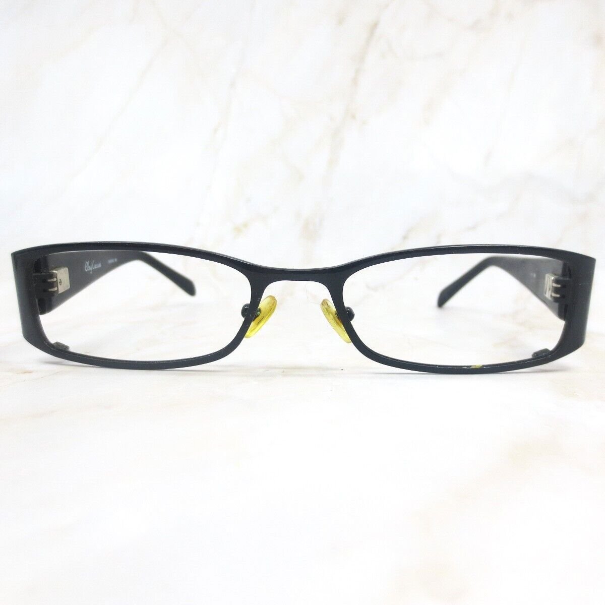 Oleg Cassini Eyeglasses Frame OCO342-001 Women Shiny Black Rectangular 52-18-130