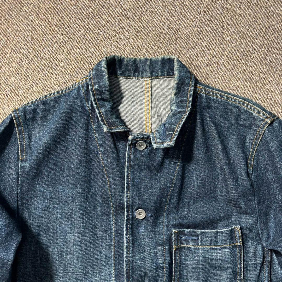 Old Uniqlo Denim Coverall Work Jacket with Donut Buttons