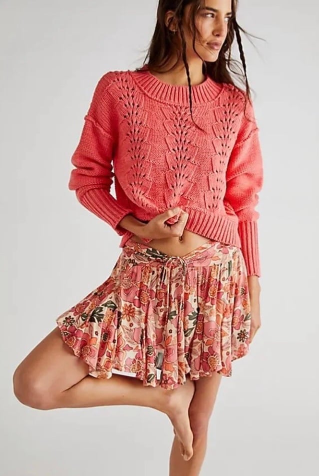 NWT Free People Bell Song Pullover Sweater in Lyra Reef