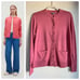 NWOT COS Women's 100% Cotton Crew Neck Long Sleeve Pocket Cardigan in Rose Pink