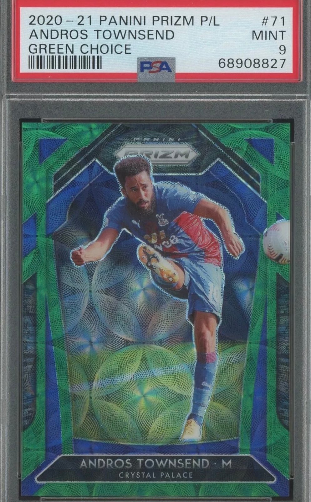 2020-2021 Panini Prizm EPL Andros Townsend Green Choice Scope #/8 PSA 9 Pop 1