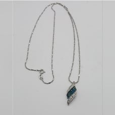 Sterling Silver White and Blue Diamond necklace