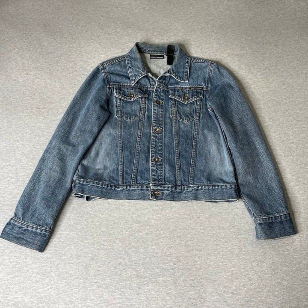 DKNY Jeans Women's Vintage Denim Button Down Jean Jacket