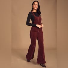 Rolla's Eastcoast Flare Burgundy Corduroy Overalls Womens 26 Western Festival