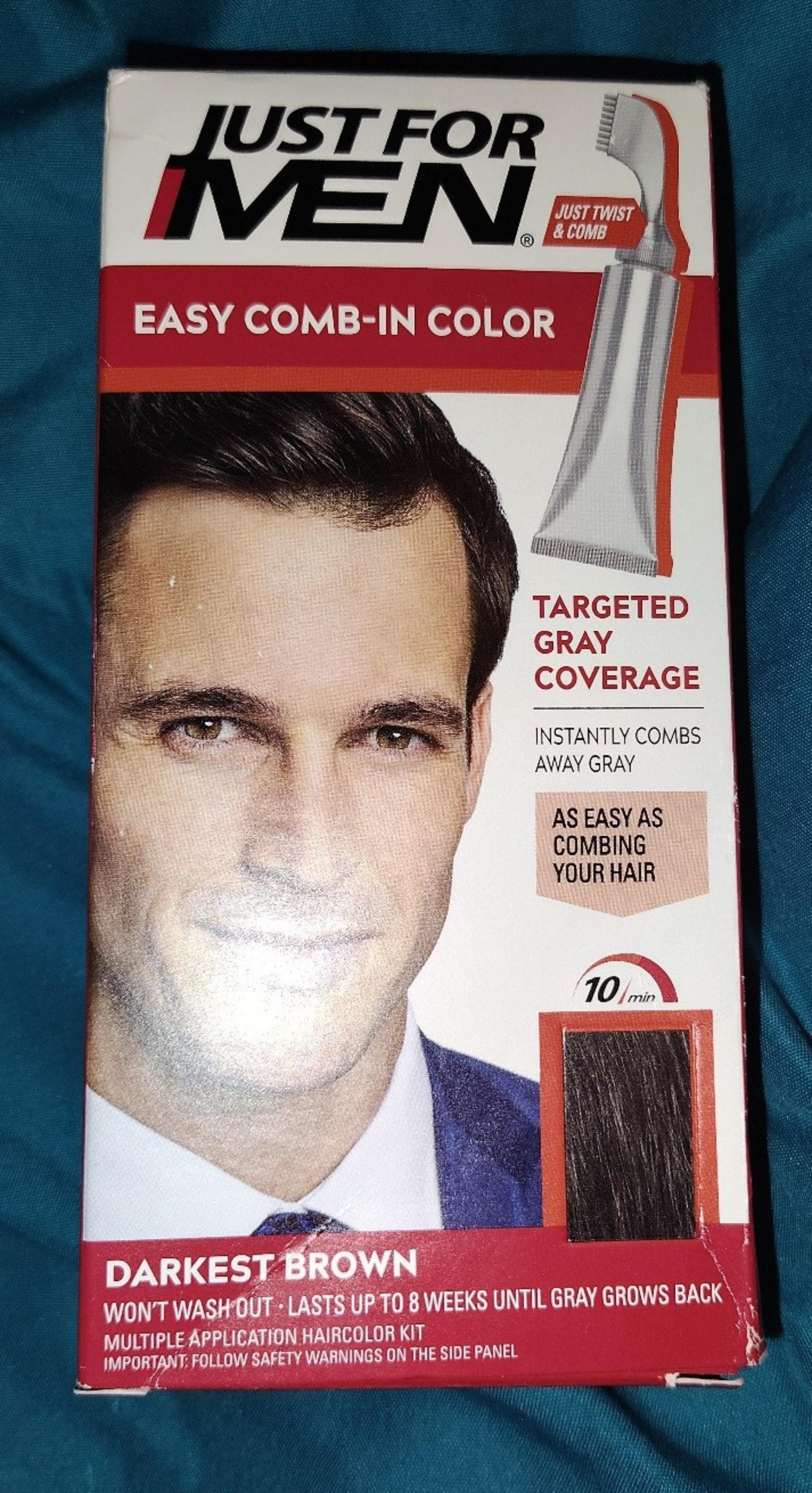 Just For Men Easy Comb-In Color Darkest Brown Hair Dye For Gray Coverage