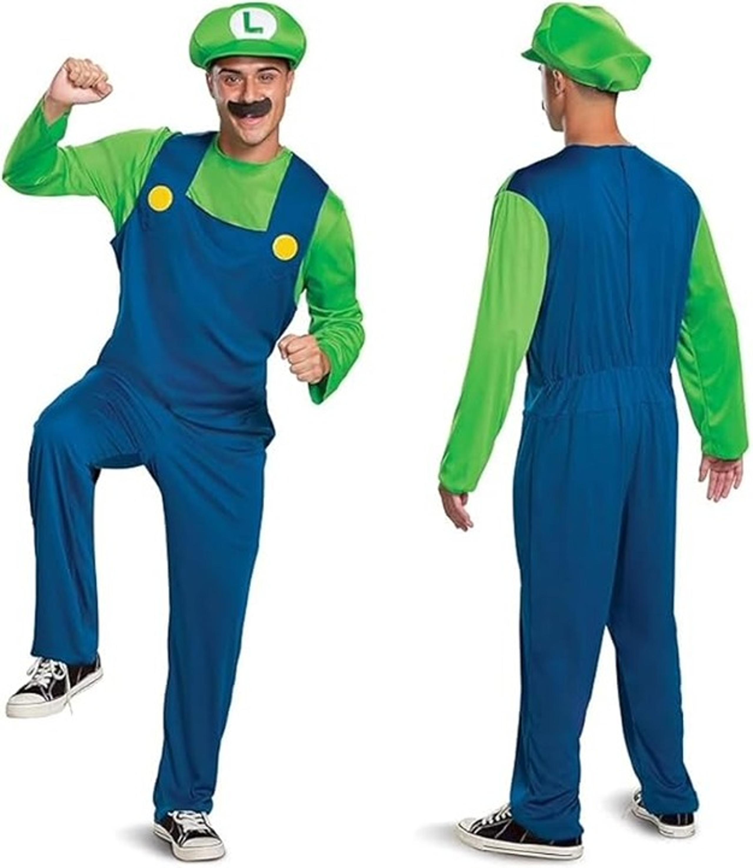 Disguise Adult Luigi Costume Sz S, L Official Nintendo Super Mario Bros Luigi Ad