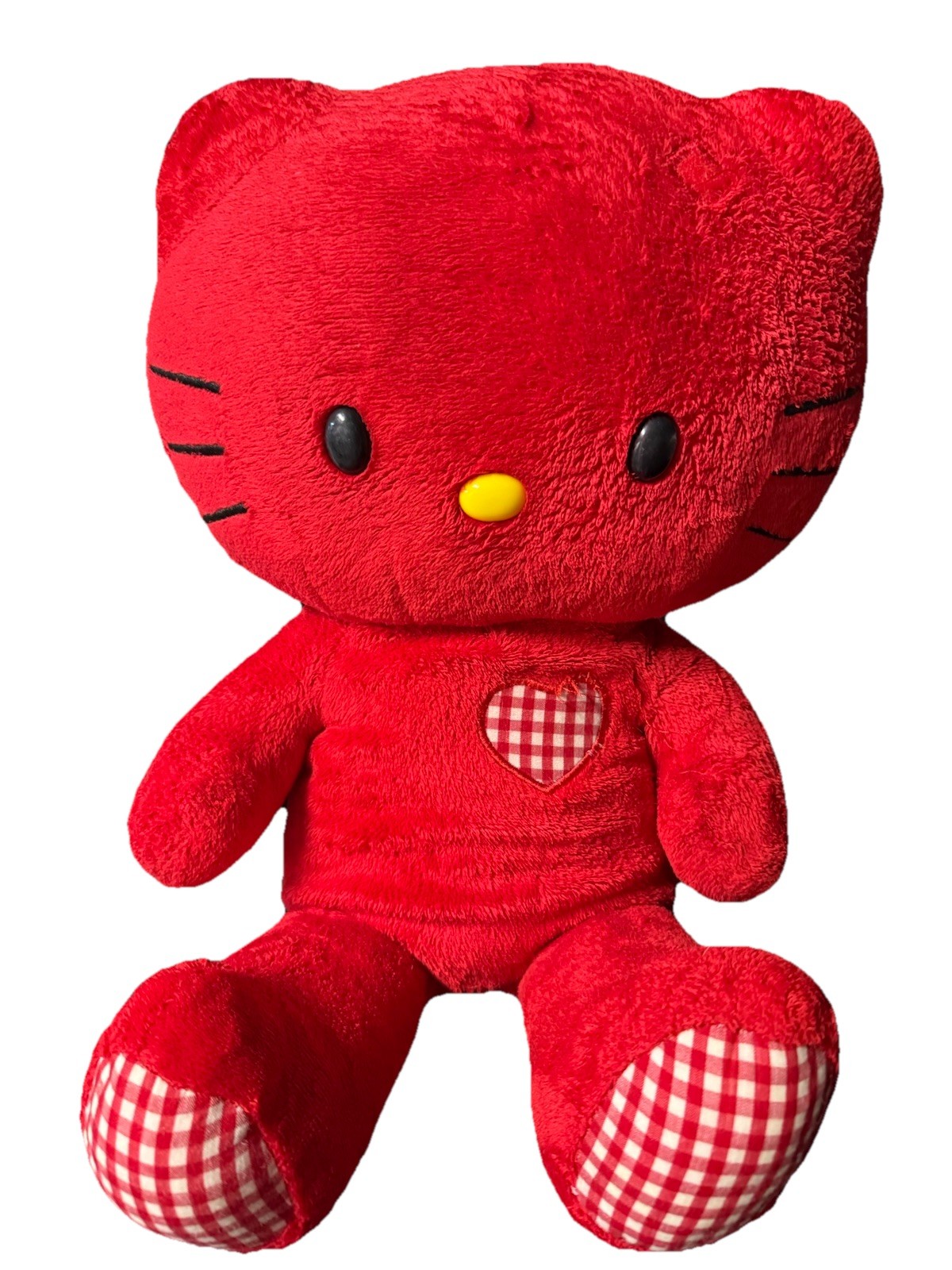 Hello Kitty Plush Build-A-Bear Sanrio Red Gingham Heart Limited Edition NO BOW