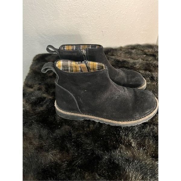 Birkenstock Women’s 37 6.5 Narrow Melrose Black Suede Ankle Boots new