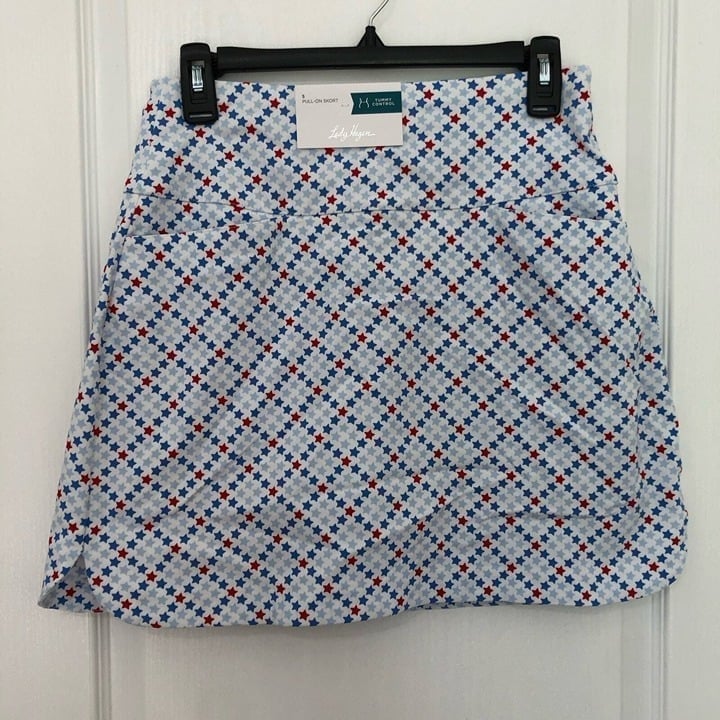 Lady Hagen Pull On Skort Small - Tummy Control, Wrinkle Resistant, Blue NWT