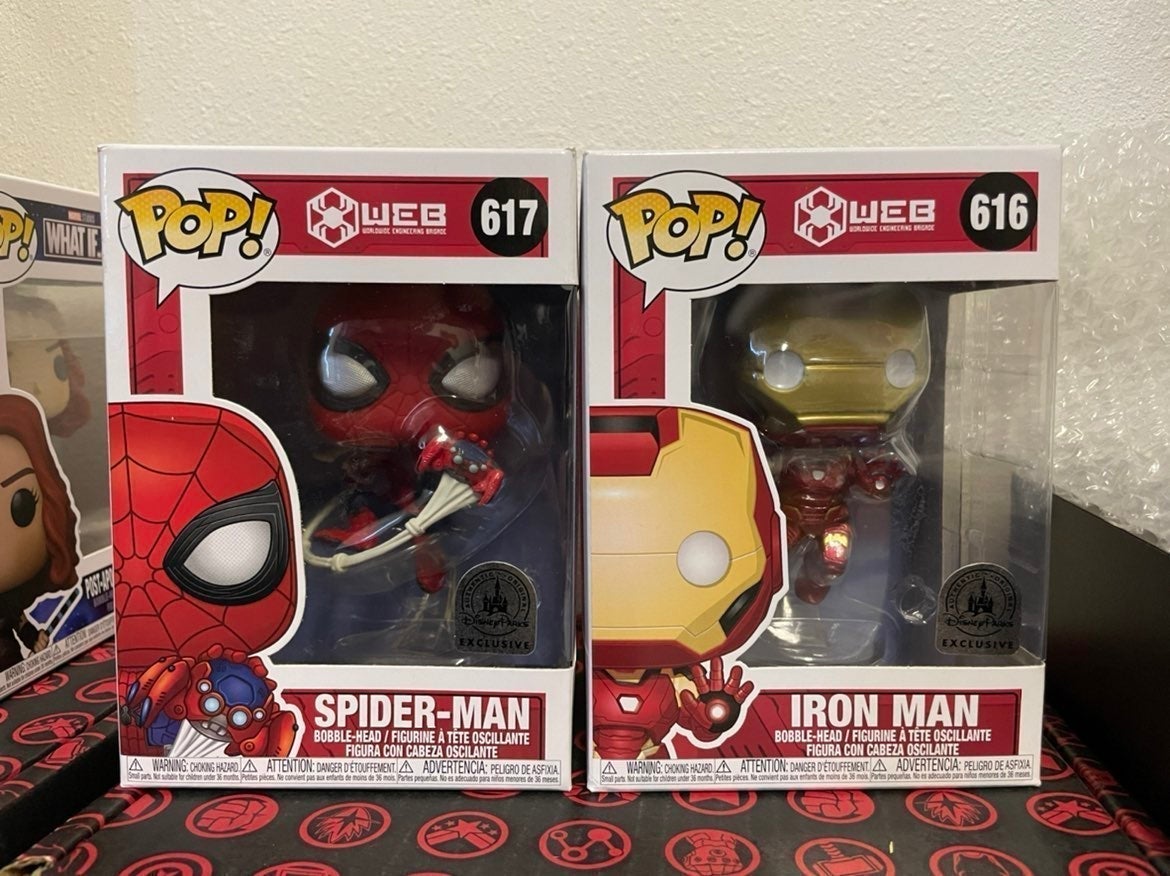 Spider man iron man funko pop bundle