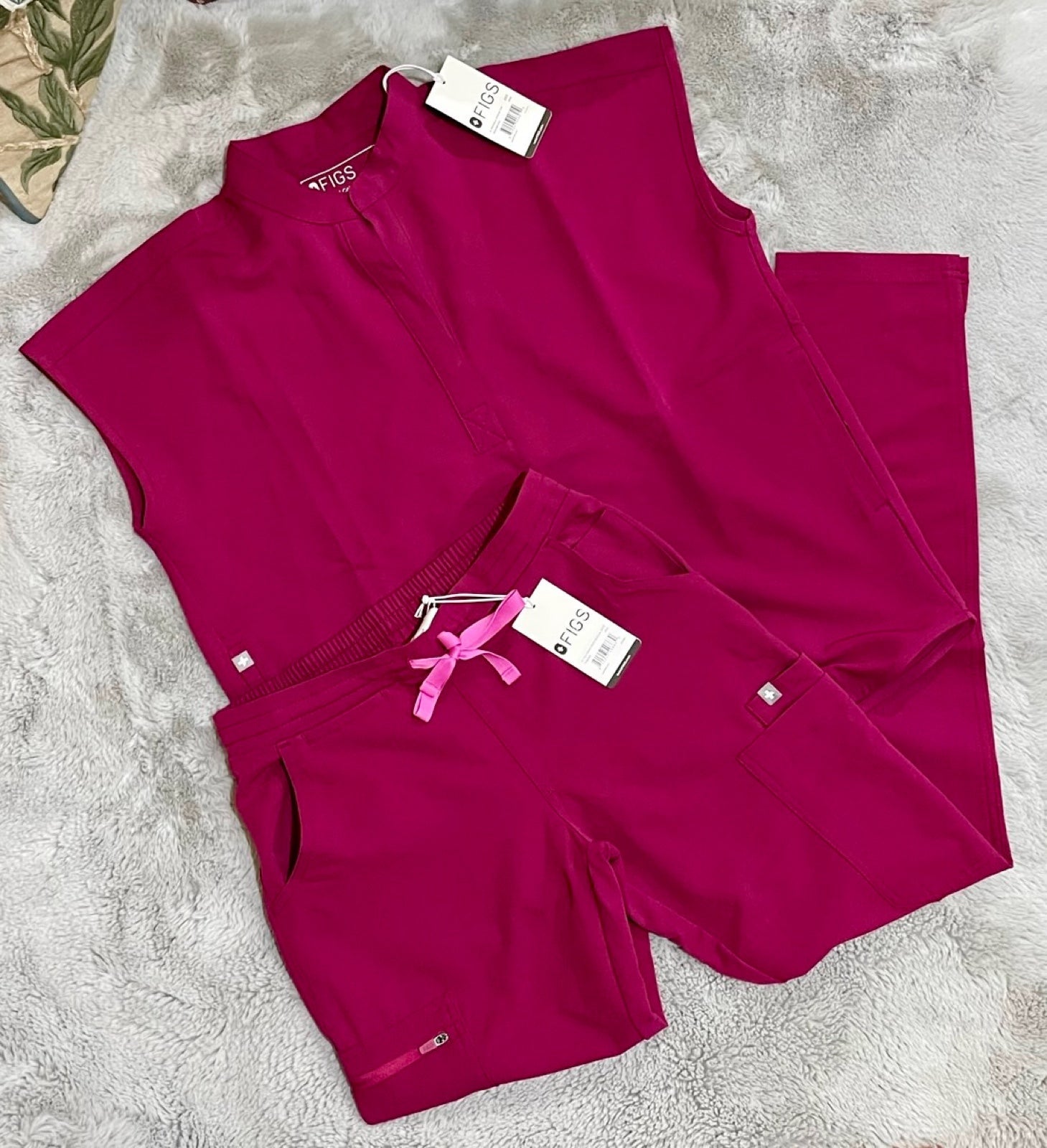 NWT Figs XXS Rafaela & XXS Yola in Dark Magenta