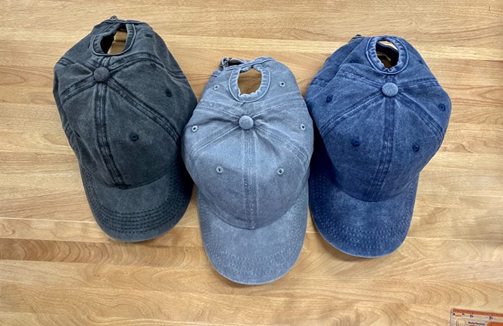 3 Pack Womens Vintage Washed Distressed Baseball-Cap with Ponytail Hole