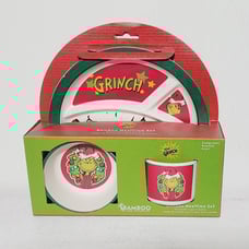 The Grinch Dr.Seuss Christmas Bamboo Mealtime Set Brand NEW in Box