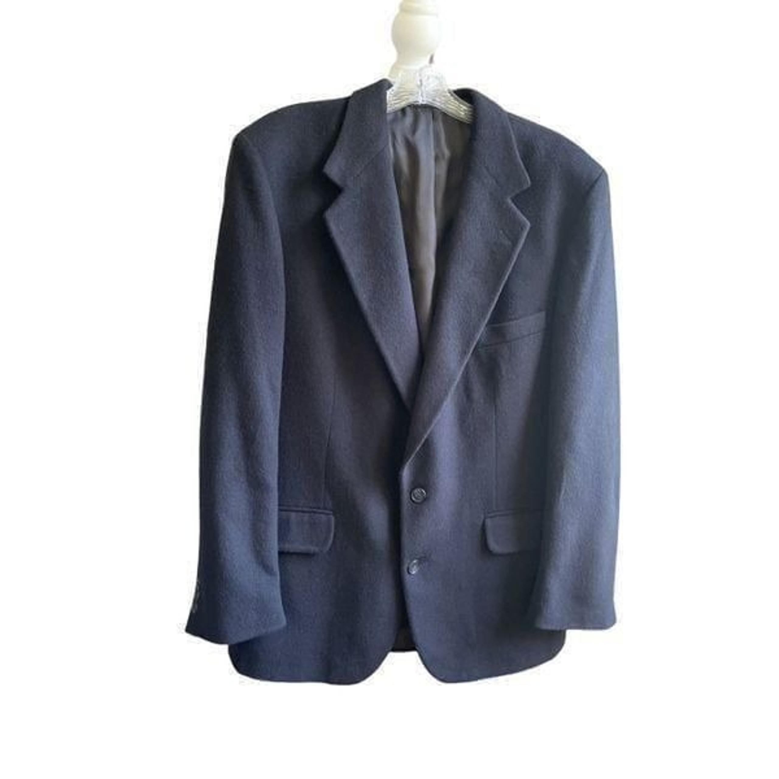 Men’s Black Wool Blend Camel Hair Sports Coat Size 44