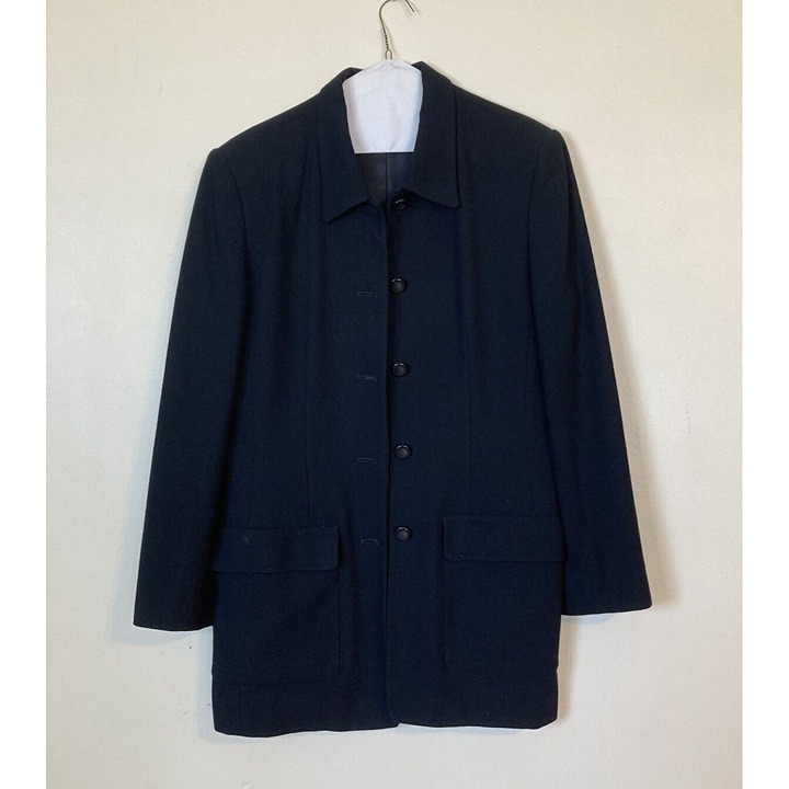 Vintage Liz Claiborne Black Wool Jacket Size 12