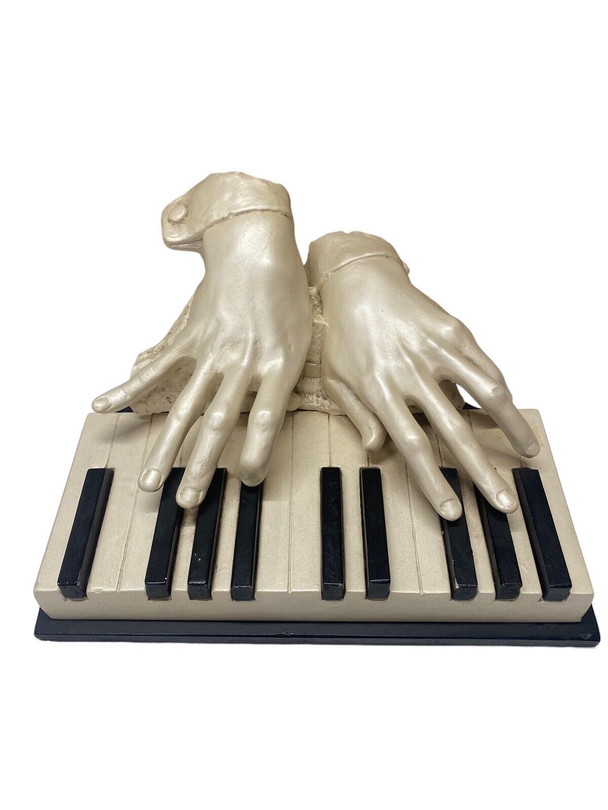 Black White Pianist Piano Playing Hands Chaulkware Sculpture