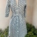 Lesley Evers shirt dress blue green button pockets Sz Small. Made in Oakland CA