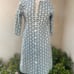 Lesley Evers shirt dress blue green button pockets Sz Small. Made in Oakland CA