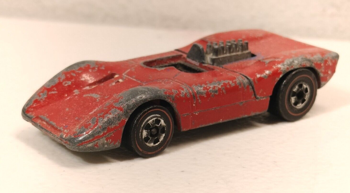 Hot Wheels Redline Ferrari 312p Metal Base Opening Rear Car 1969 Hong Kong Toy