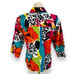 Y2K VTG Choices Maximalist Colorful Multicolor Print Sequin Denim Jacket, Size S