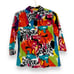 Y2K VTG Choices Maximalist Colorful Multicolor Print Sequin Denim Jacket, Size S