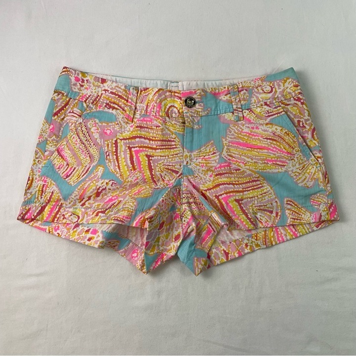 Lilly Pulitzer Women's Breakwater Blue Tini Bikini Tropical Walsh Shorts Size 4