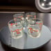 4 Poinsettia & Ribbons Christmas On The Rocks Glass Tumblers Coffee Mug 8oz
