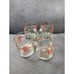 4 Poinsettia & Ribbons Christmas On The Rocks Glass Tumblers Coffee Mug 8oz