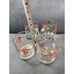 4 Poinsettia & Ribbons Christmas On The Rocks Glass Tumblers Coffee Mug 8oz