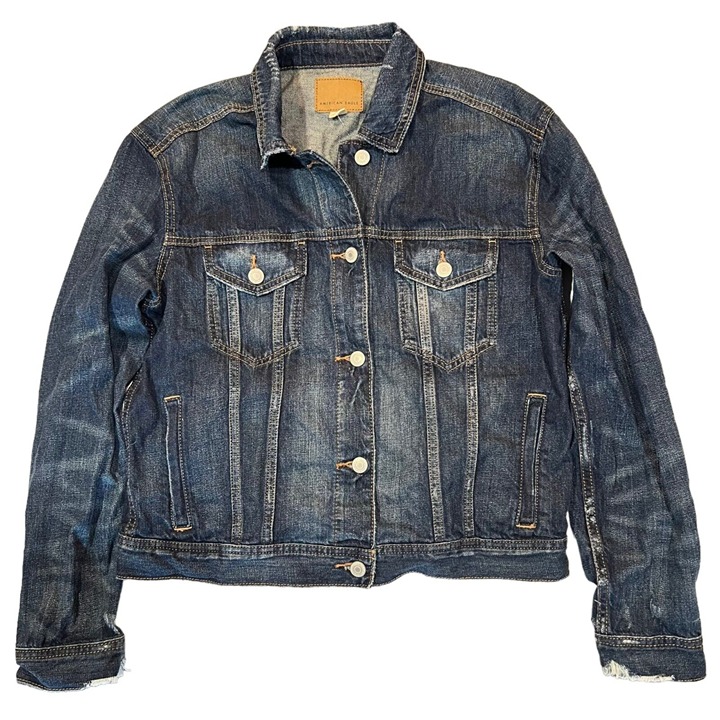 NWT AMERICAN EAGLE Misses Denim Jackets Sz M Darker Wash #283211