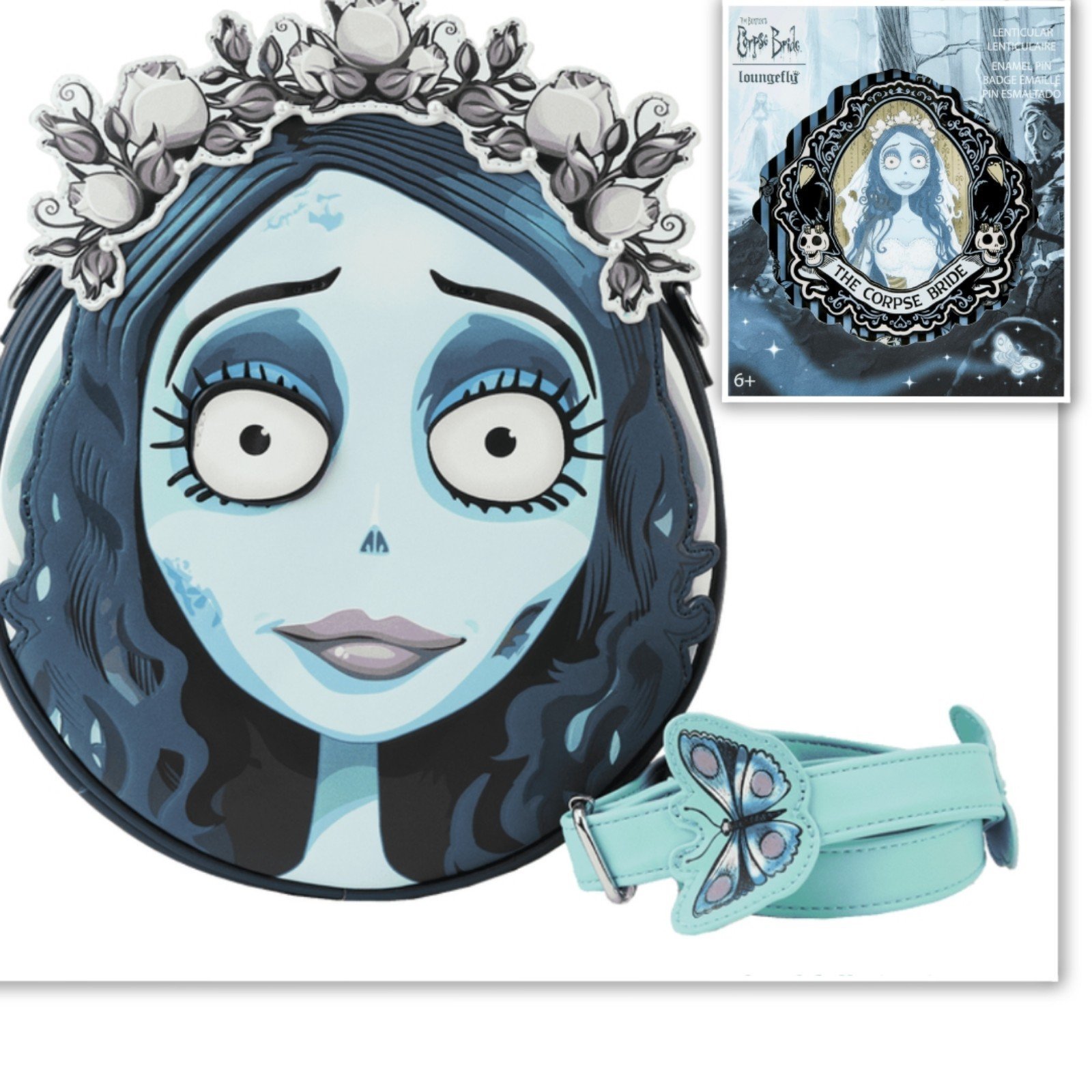 The Corpse Bride Emily Maggot Eye Crossbody Bag & Limited Edition Lenticular Pin