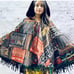 Handmade patchwork hooded poncho cape