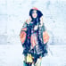 Handmade patchwork hooded poncho cape
