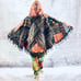 Handmade patchwork hooded poncho cape