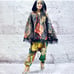Handmade patchwork hooded poncho cape