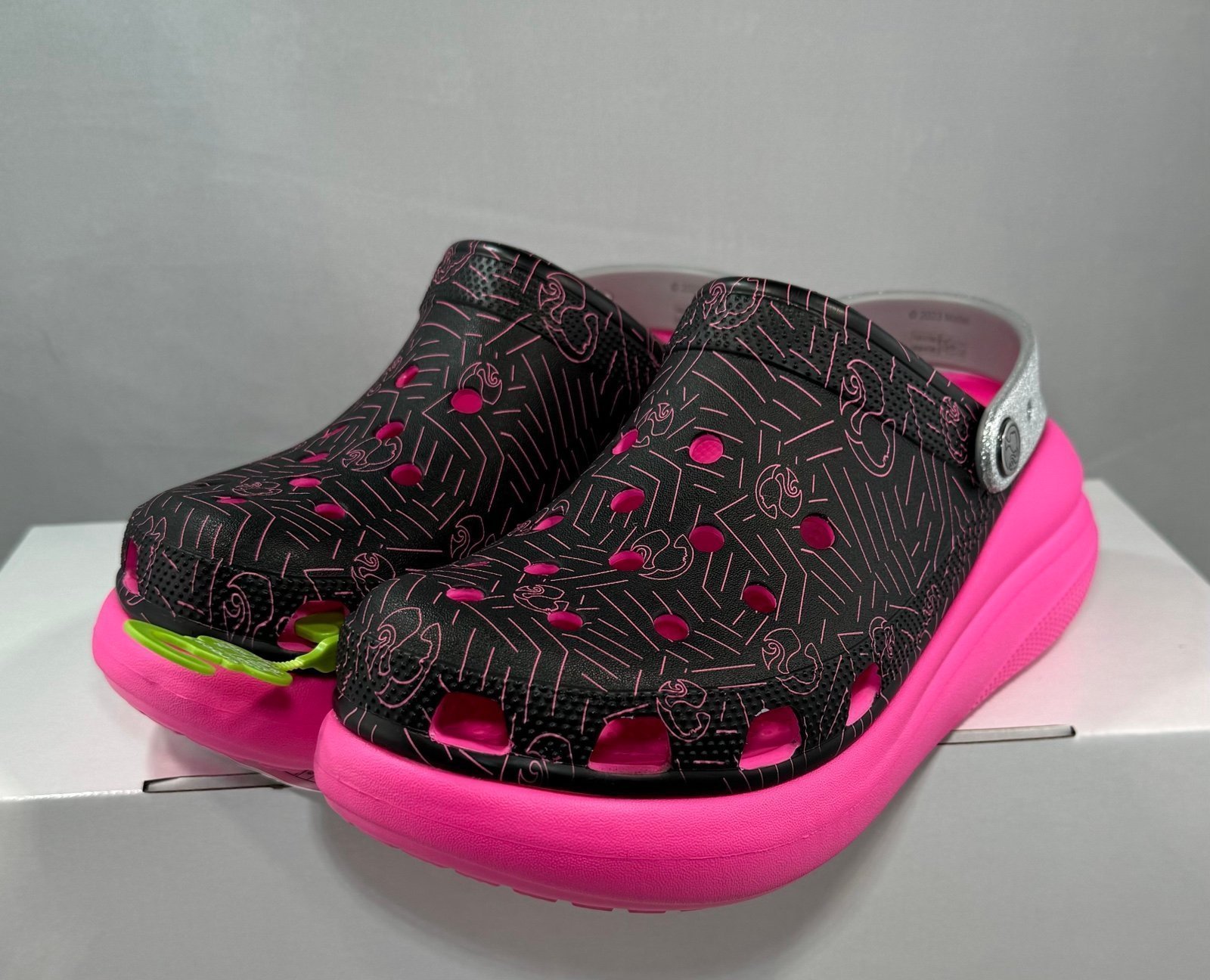 Crocs Barbie Crush Clog Pink Black Women's Size 9, Men’s Size 7