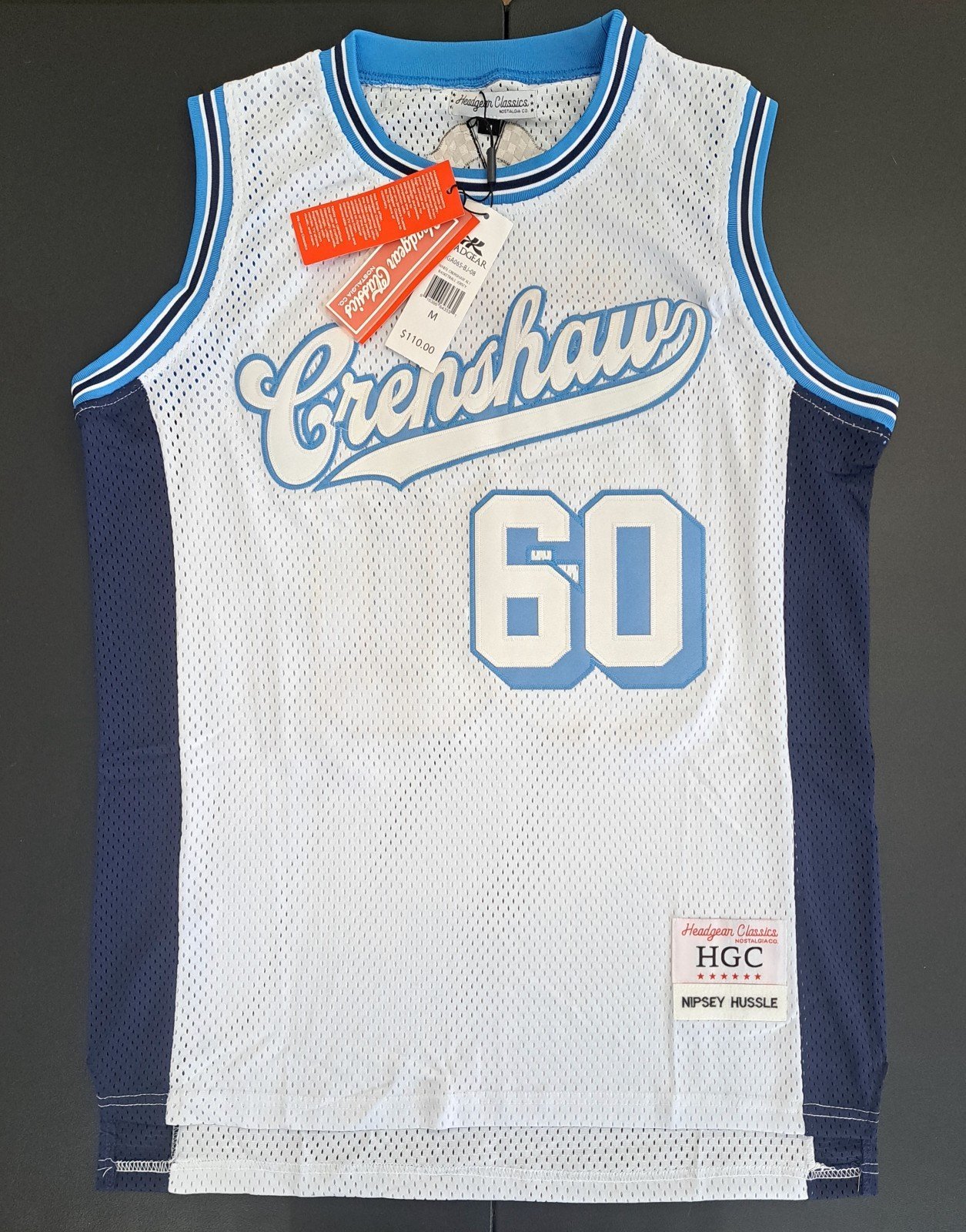 Headgear Classics Nostalgia Co. X NIPSEY HUSTLE Crenshaw Basketball M Jersey NWT