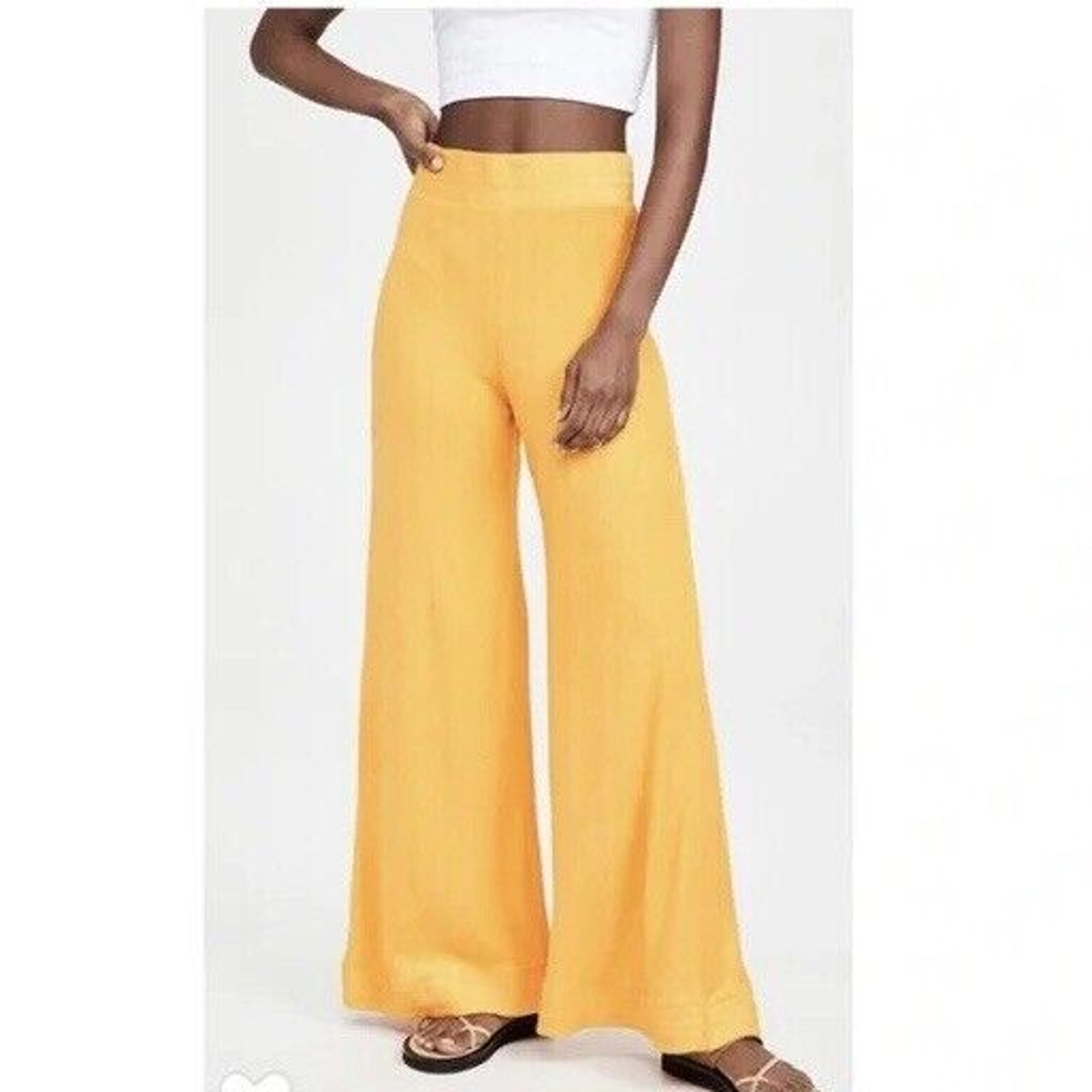Simon Miller NWOT Women's Wide Leg Loa Yolk Yellow Terry Pants Size XS