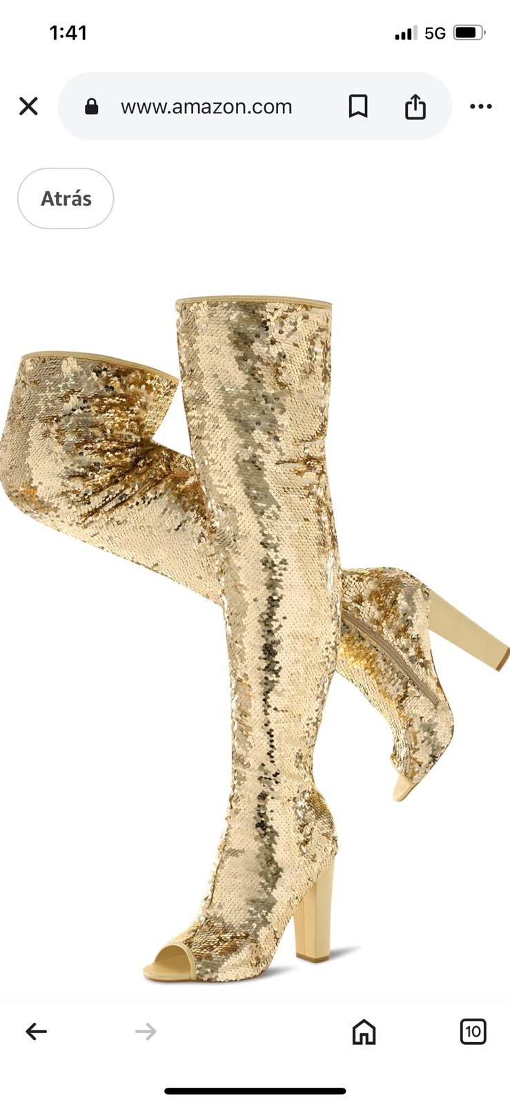 NWOT Women's Shiny thigh high boots.