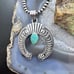 Sterling Silver Southwestern Style Teardrop Turquoise Stamped Naja Uni Pendant