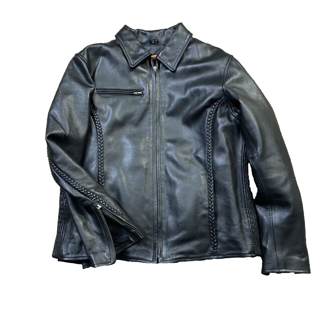Womens Milwaukee XXL Leather Motorcycle Jacket Zip-Out Liner
