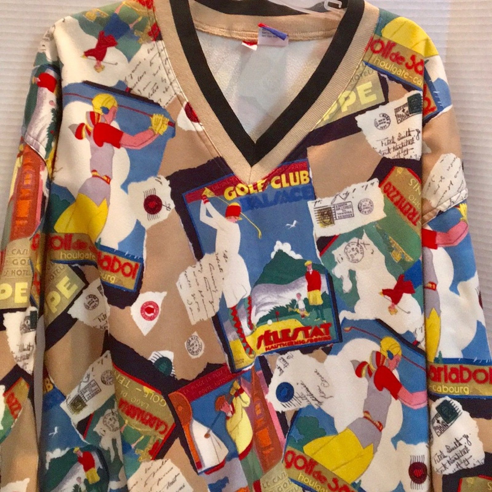 TAIL Vintage VEE Neck Golf TOP FRANCE L